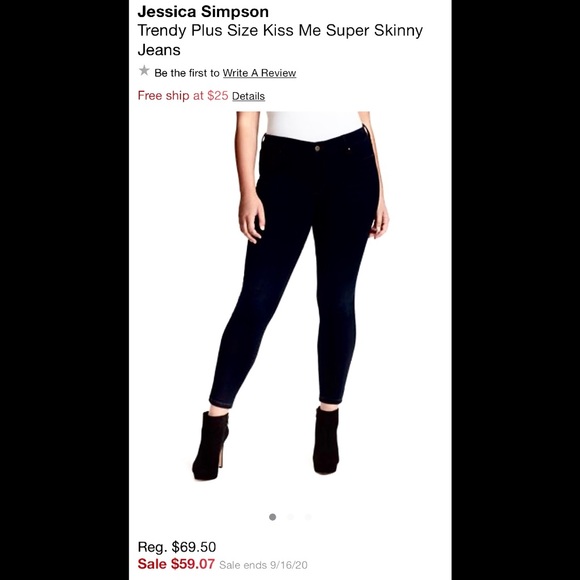 jessica simpson plus size kiss me super skinny jeans